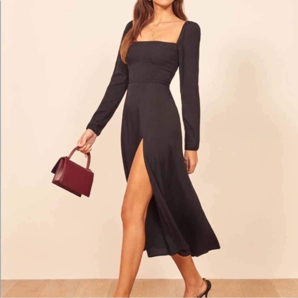 NWT Reformation Sigmund Dress Black